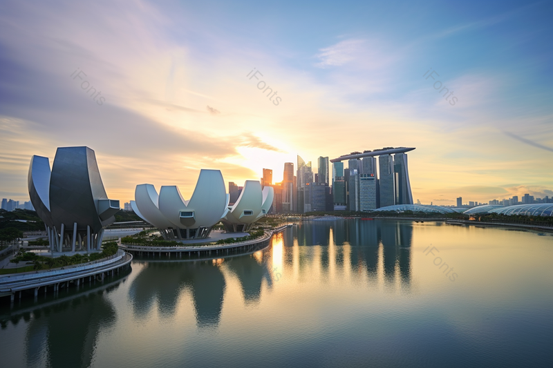 落日前时尚靓丽的大城市大都市空中花园,高清,摄影图,摄影图片,图片大全,摄影图免费下载